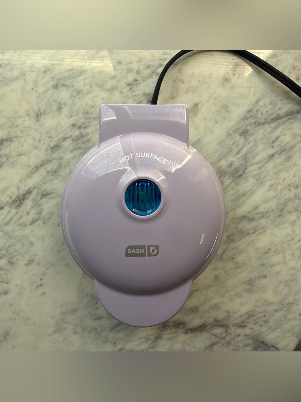 DASH Mini Waffle Maker Purple/Black Non-Stick Indicator Light 350W DMW001LA
